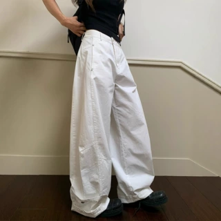 弯刀裤休闲裤女2026春新款铆钉设计感显瘦宽松高腰百搭美式阔腿裤