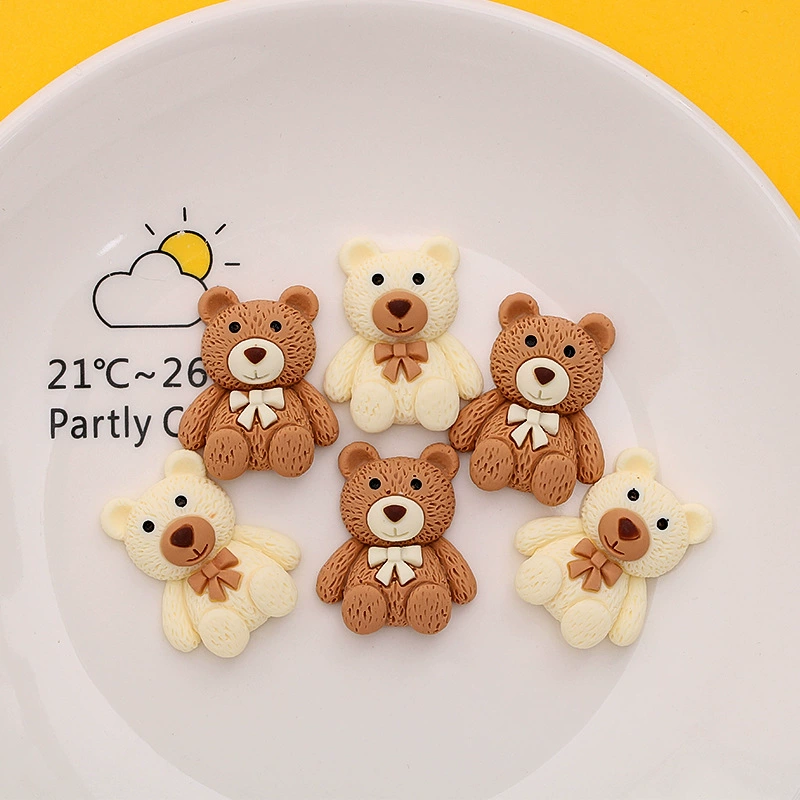 DIY аксессуары из смолы головной убор медведя шпилька милый рис коричневый DIY аксессуары для корпуса мобильного телефона небольшой ювелирный материал