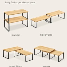 可伸缩厨房置物架橱柜柜内分层架柜子隔板多层锅架调料碗碟收纳架