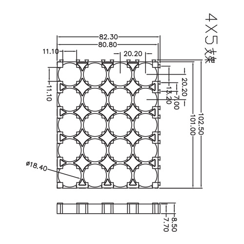 18650 bracket battery bracket 21700 lithium battery bracket 26/32650 battery bracket splicable bracket