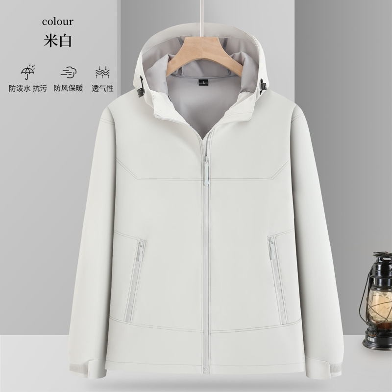 男士跨境夹克工作服女工装户外防风衣外套登山防水连帽冲锋衣定制|undefined