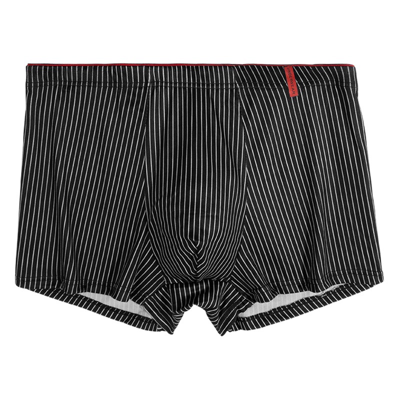 Ropa interior de los hombres a rayas niños antibacterianos transpirable Boxer shorts cabeza rayas deportes suelta más tamaño Boxer shorts al por mayor