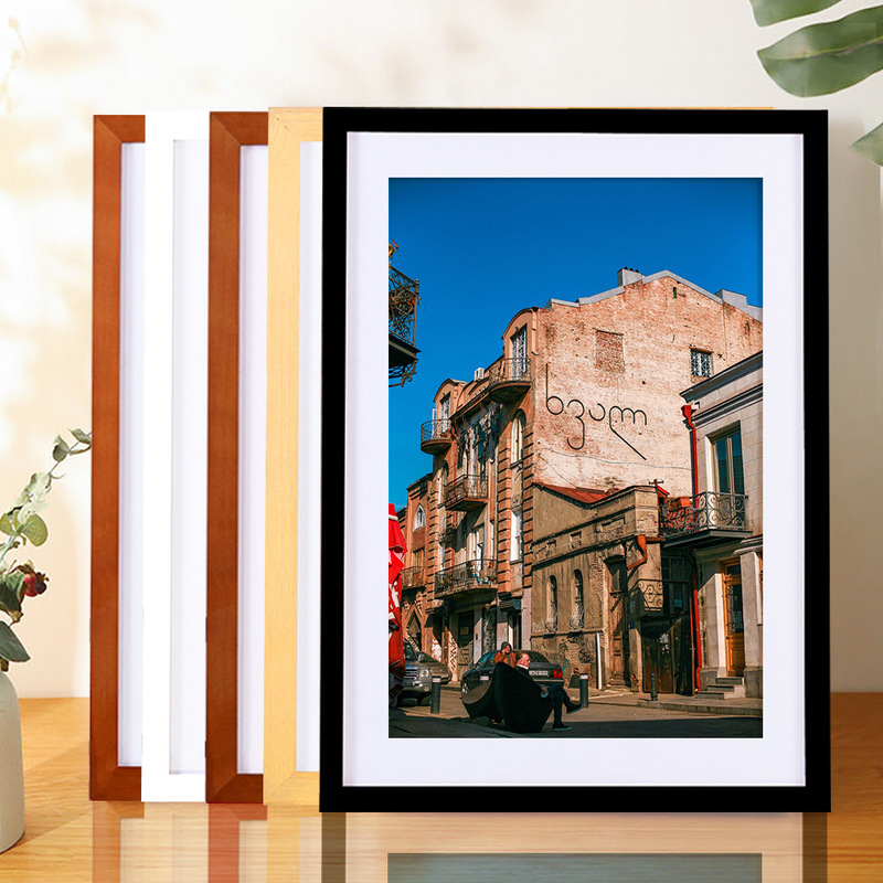 Amazon large size solid wood photo frame home mounting 4K wall-mounted table landscape travel commemorative picture frame wholesale
