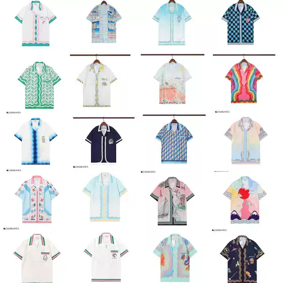 A Variety of Men's Shirts, Spring and Summer Shirts, Casa Casabaranka Shirts, Printed Beach Loose Short Sleeves
