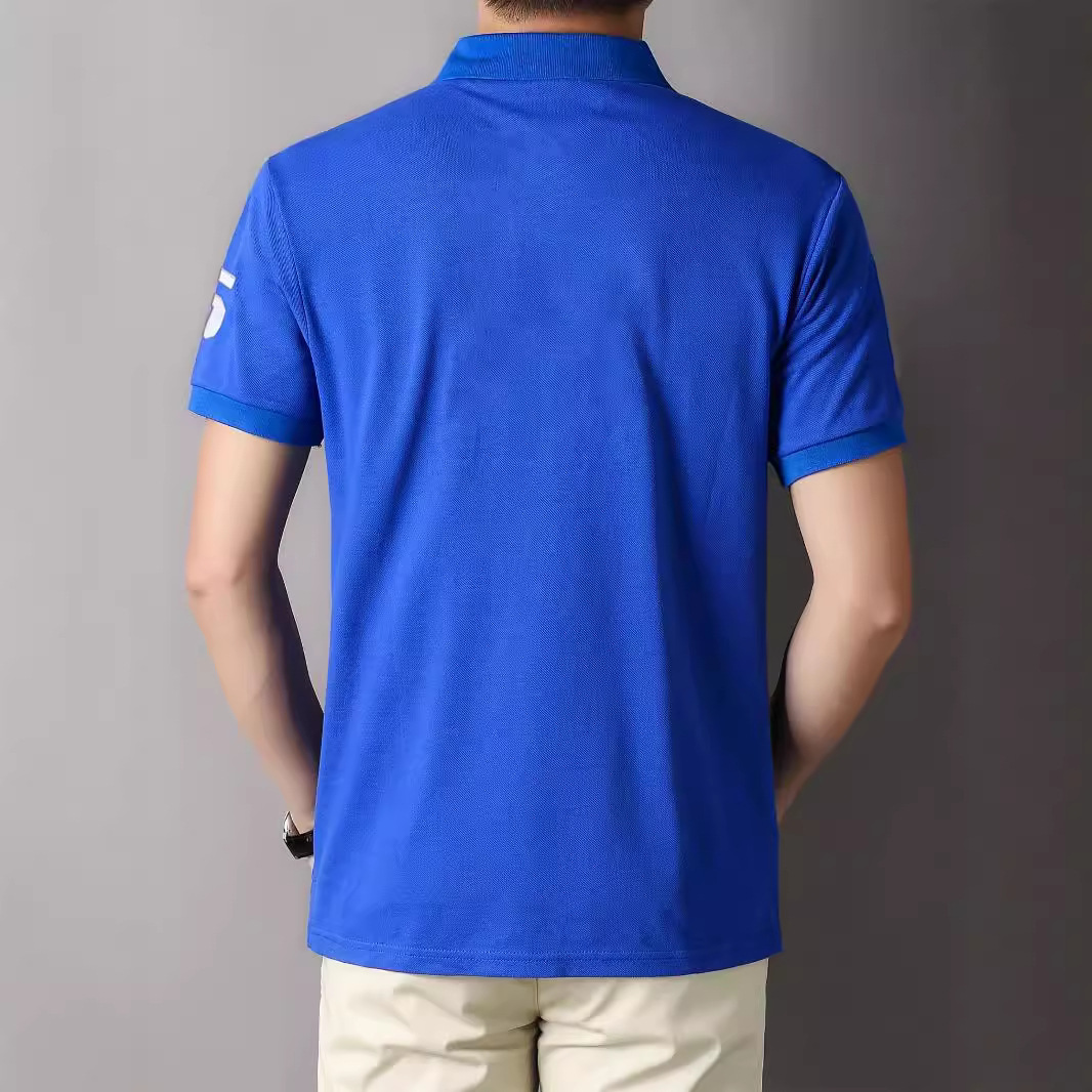 Nueva Camiseta Polo de Manga Corta para Hombre, Estilo Británico Informal, con Cuello, Versátil e Informal, para Comercio Exterior, Color Azul OZON