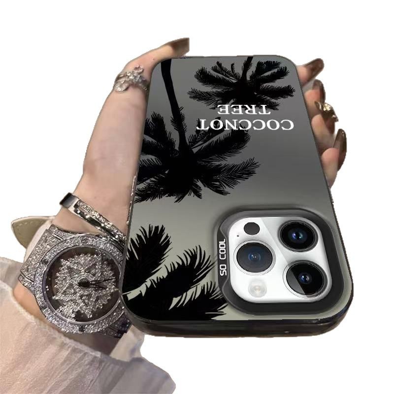 Nueva silueta de árbol de coco para iPhone 16 funda para teléfono móvil Apple 15promax/14 anti-caída 13pro12 Premium