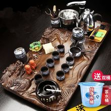 高档实木茶盘一体紫砂功夫茶具套装家用客厅茶台全自动电磁炉泡茶