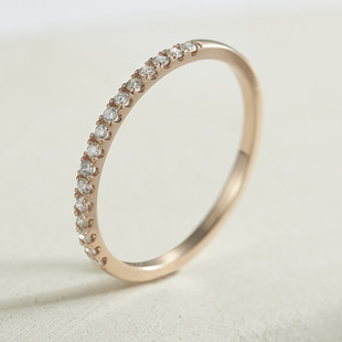 Fashionable Commuting 18K Gold Diamond Row Ring Women's Casual Ring Diamond 9K Gold Tail Ring Manufacturer One Large Send Gift