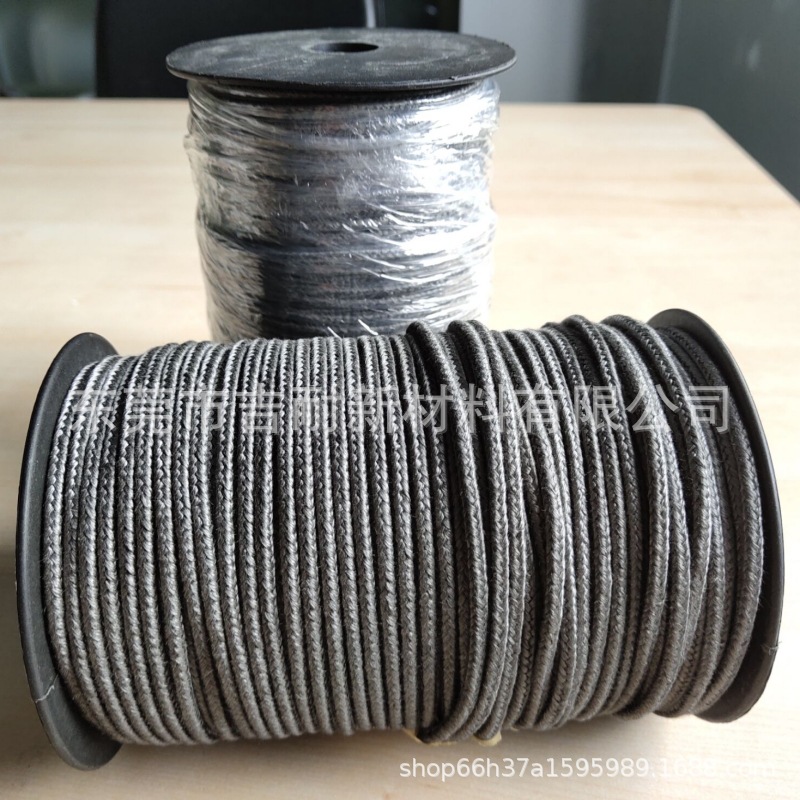 厂家批发3MM 4MM金属纤维绳不锈钢编织绳玻璃机械手耐高温缠绕绳