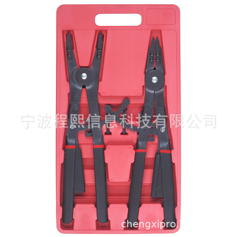 2件套16英寸卡簧钳套装 内卡外卡环钳直口弯口可换头挡圈钳组套