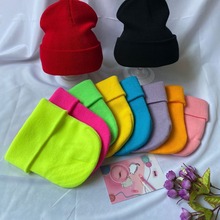 源头工厂韩版冬季经典男女同款荧光帽糖果多色针织帽子 街舞毛线
