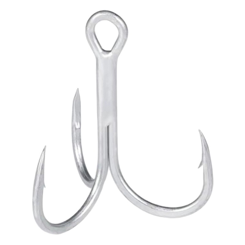 Manufacturer Wholesale 9020 Thick Three-Hook High Carbon Steel Blood Groove Dumb Tin Fish Hook Luya Reinforced Three-Claw Hook in Bulk