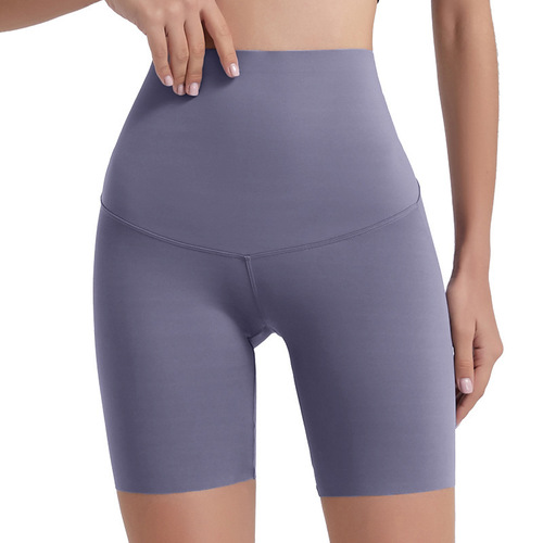 2024 spring and summer new style sharkskin sports shorts for women, European and American high-waisted butt-lifting, tight-fitting yoga fitness pants