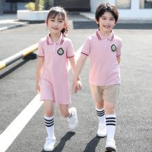 幼儿园园服夏装学院风儿童毕业照服装夏季短袖班服套装小学生校服