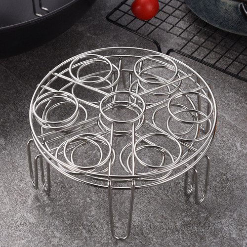 Stainless steel steamed egg rack single layer double layer overlapping egg rack household water-proof high-foot steamer steamer triangle steaming rack