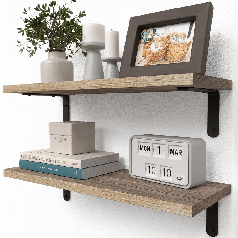 Wooden Wall Rack Simple Living Room Kitchen Wooden Wall-Mounted Storage Rack Bathroom Bedroom Floating Wooden Shelf
