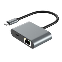 Type-c转USB3.0hub+RJ45千兆网卡+PD适用于平板/手机/电脑