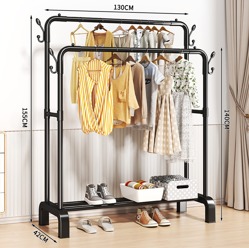 Tendedero piso a techo dormitorio doméstico colgar ropa plegable dormitorio interior simple almacenamiento móvil secado al sol perchero