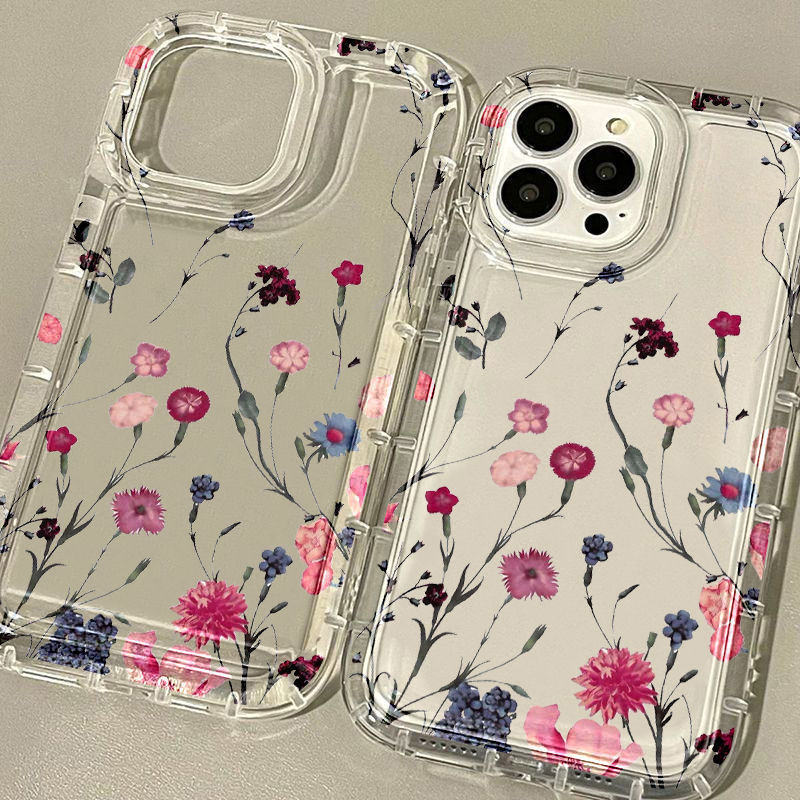 Suitable for 17 Airbags Iphone16Pro Mobile Phone Case 15/14 Apple 13/12/11 Factory Transparent Wildflower Branches