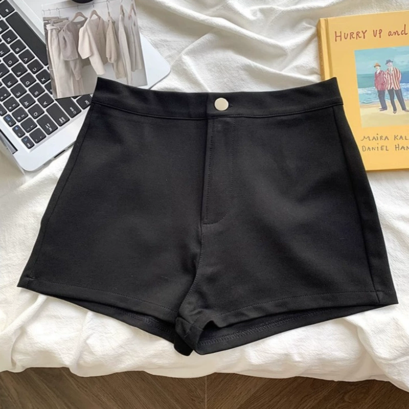 Внешняя торговля черные нижние шорты женские летние свободные тонкие прямые повседневные брюки узкий эластичный костюм три брюки Мода