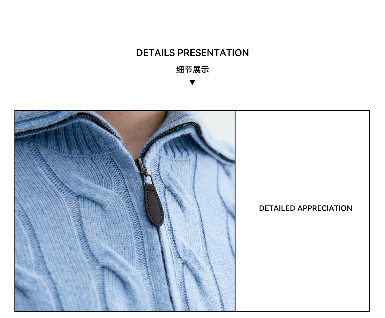 UNF 530g Cable-Knit Half-Zip Polo Sweater
