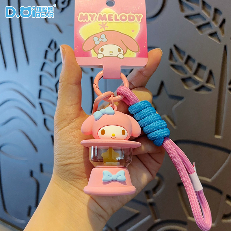 正版三丽鸥格纹草莓系列钥匙扣HelloKitty库洛米玩偶可爱包包挂饰|undefined