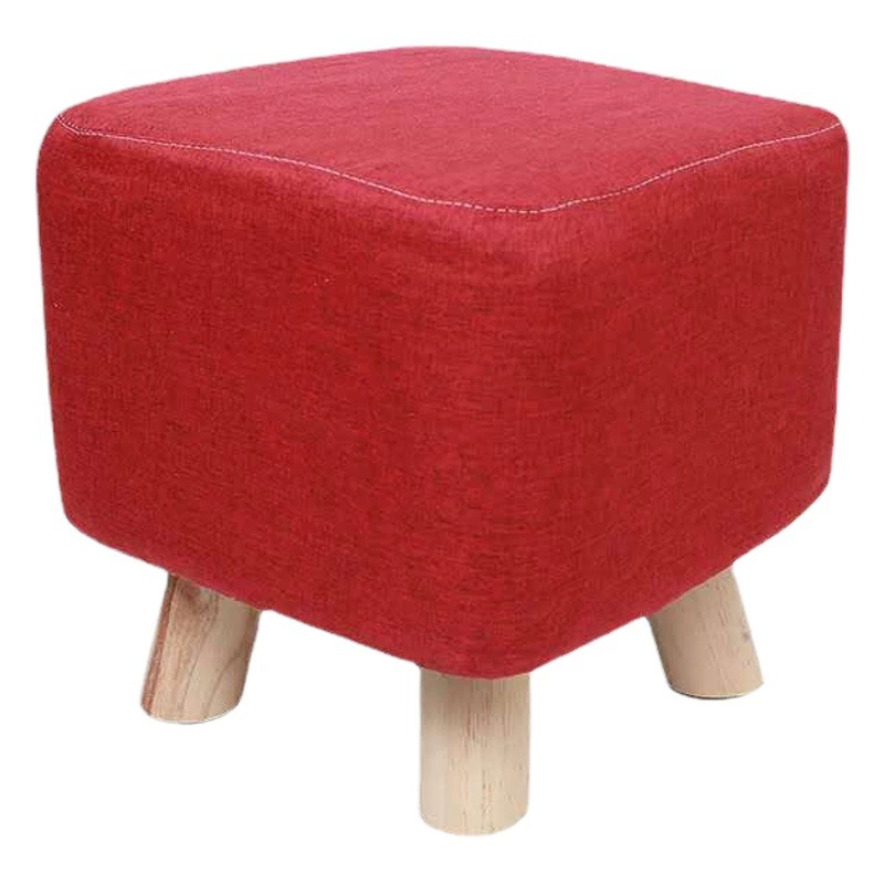 Креативный цельный деревянный маленький табурет мультфильм гостиная диван стул ткань для обуви табурет простой табурет бытовой