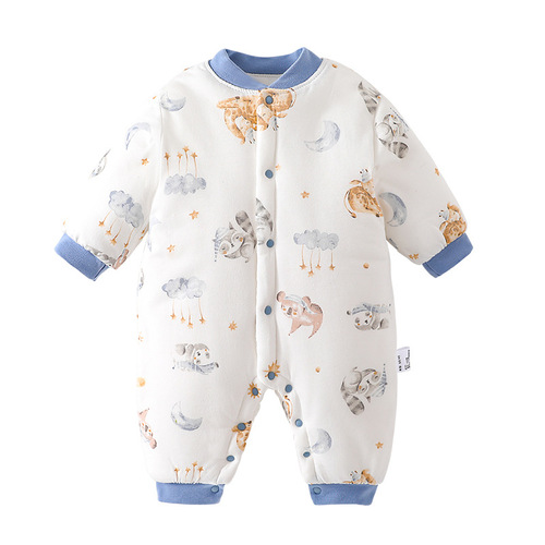 Baby onesie, crawling suit for newborns, unisex, autumn and winter, warm, high-cotton, thick cotton coat