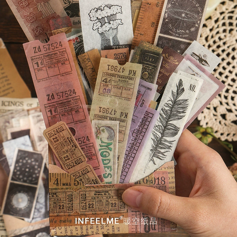 Декоративные наклейки (Infeel.me) для винтажного фотоальбома и планировщика, ретро дизайны, накладные листы