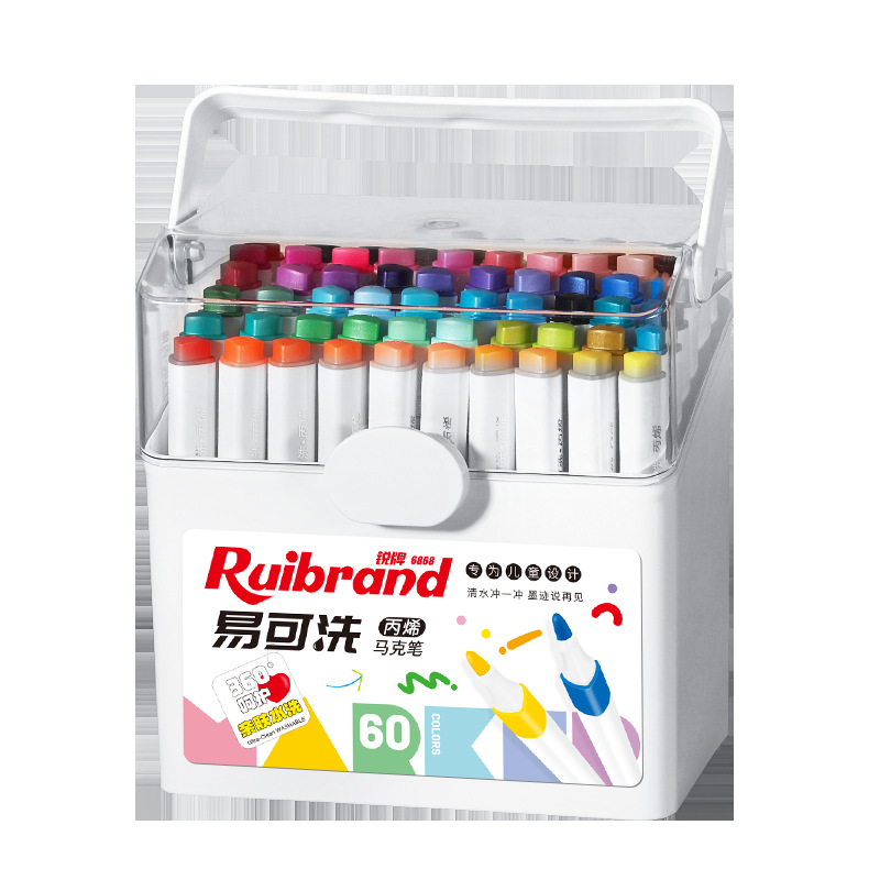 Lavable acrílico marcador de pintura infantil graffiti marcador acuoso pluma de tela plegable pluma en stock al por mayor