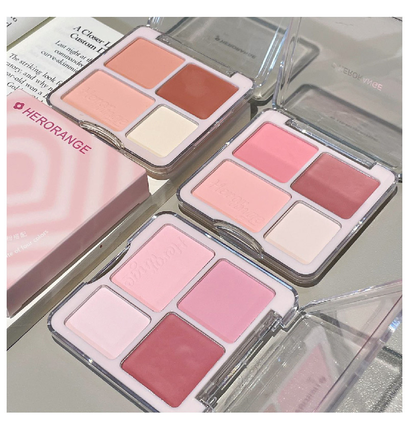 HERORANGE~ Heart-to-Heart Love Blush High Disc Natural Nude Makeup Face Brightening and Swelling Color Contouring All-in-one Disc undefined