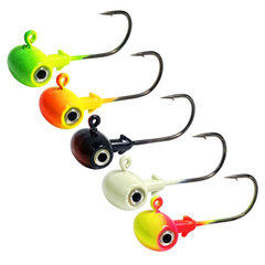 Wholesale Lead Head Hook Colorful Fish Eye Lead Head Hook 7g 10g 14g Painted Bilateral Barbed Fishing Hook Lure Fishing Gear