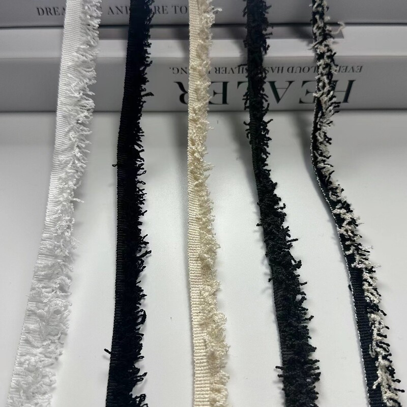工厂现货  小香风单边毛须须可染色花边织带服饰配饰衣襟领口等花|undefined