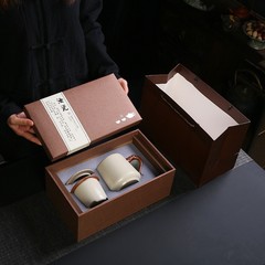 Milk Yellow Ru Kiln Ceramic Office Tea Cup Water Cup with Lid Tea Separation Filter Tea Making Mug Business Culture Creative