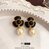 Silver needle from pearl, advanced retro earrings, silver 925 sample, flowered, high-quality style, wholesale