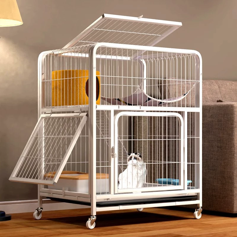 Клетка для кошек Квадратная труба Клетка для кошек Трехслойная четырехслойная вилла для кошек Кошкин дом Разведение кошек Железная клетка Заводская розетка