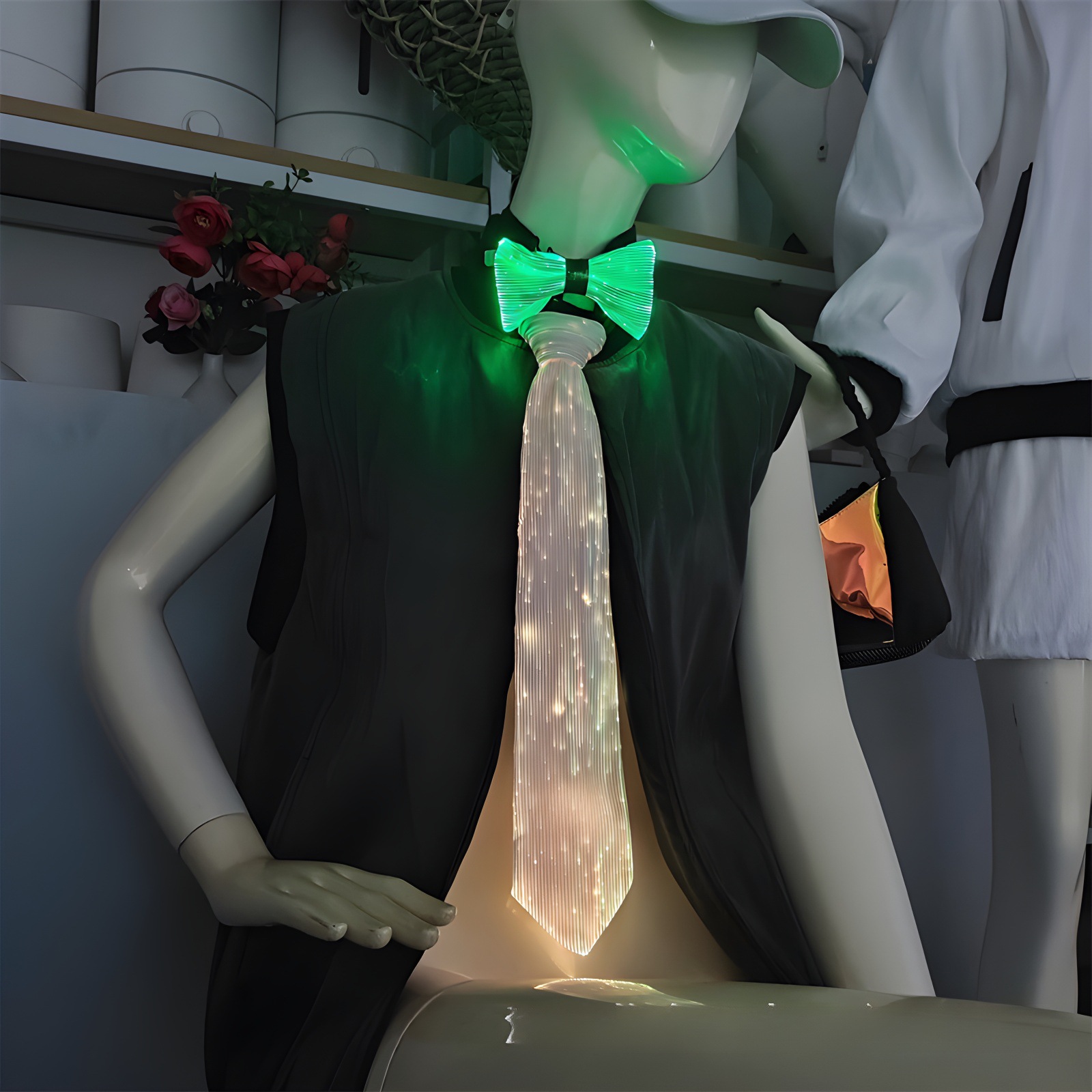 LED fibra luminosa corbata corbata boda moda novio y padrino corbata luminosa set