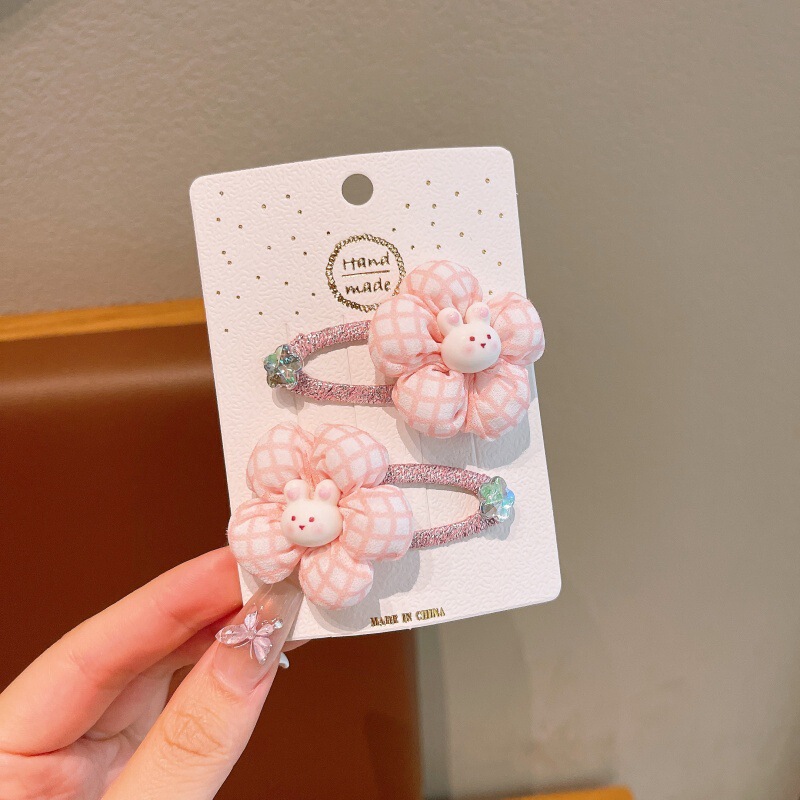 甜美彩色花朵儿童发夹女童公主前额刘海碎发夹宝宝发卡子头饰可爱|undefined