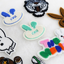 宏洁电脑刺绣布贴兔子刺绣小熊老虎牙刷绣刺绣布贴立体绣特种绣