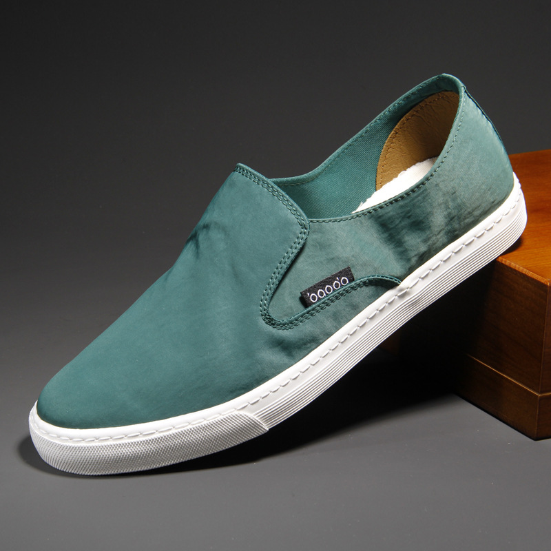 Men's Breathable Canvas Loafers Comfortable Slip On Driving Shoes_voghion.com