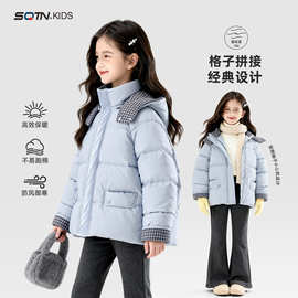 童装女童冬装棉服2025冬季新款儿童休闲连帽衣服大童秋冬保暖外套