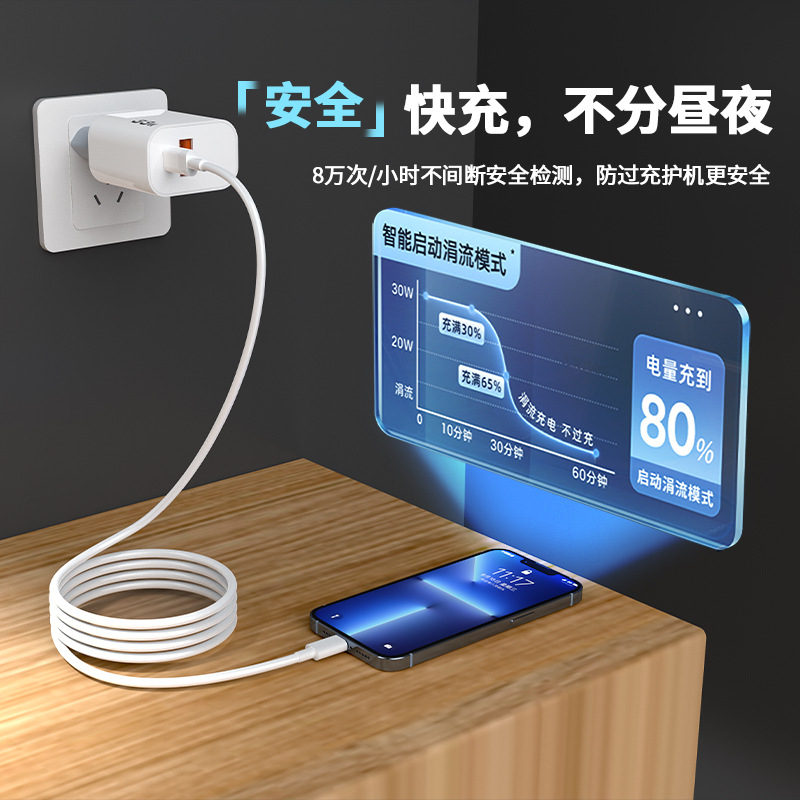 Pd33w cargador europeo cargador rápido certificado CE cabezal de carga para teléfono móvil adecuado para Android Apple 30w paquete de cabezal de carga rápida