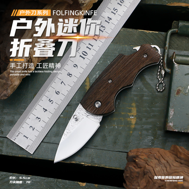 折叠刀户外折刀水果刀迷你刀高硬度刀具镜光腐蚀野营小刀电商跨境