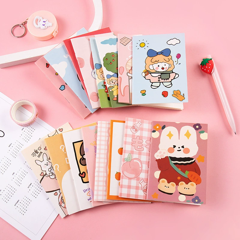 Cute Hardcover Notebook for Kids, 8.5×12 cm, Elementary School Portable Notepad, Assorted Covers