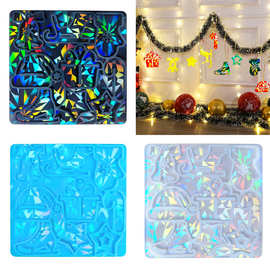 圣诞全息雪橇溜冰鞋圣诞帽耳环挂件硅胶模具 圣诞装饰品