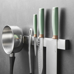 Kitchen Stainless Steel Magnet Knife Holders Wall Hanging Punch-free Storage Rack Slipper Cutter Kitchen Knife Storage Rack Magnetic Suction Knife Holders