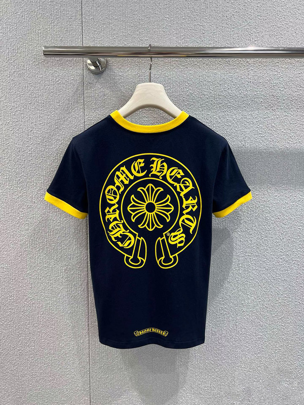 25ss新作CHクロウロンドン限定版七分袖イエローホースシュープリント半袖Tシャツの正しいバージョン|undefined