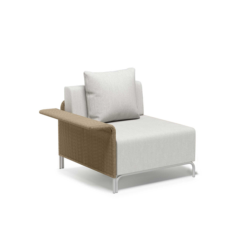 Sofá al aire libre patio trenzado combinación de silla de caña impermeable solar jardín villa terraza de alojamiento nórdico muebles de esquina