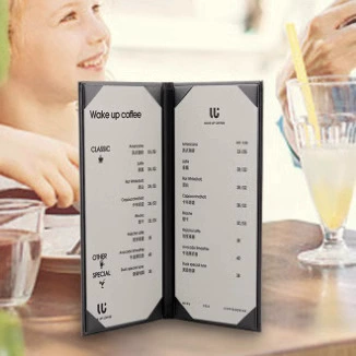 Кожаный меню-блок для ресторанов и отелей, двухстраничный, из ПУ, для меню и прайс-листов, 2P