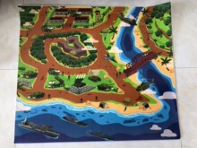 儿童玩具场景搭配淋膜无纺布地毯防水地图恐龙工程军事消防城市